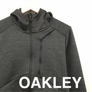 オークリー OAKELY トレーニングウェア ジップアップ フーディー パーカー パフォーマンスフィット チャコールグレー メンズ Mサイズ ￡▼