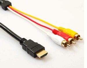 Sound Wave 【 HDMI To ３RCA変換ケーブル 金メッキ 加工 1.5M 】 コンポーネントケーブル テレビ ビデ