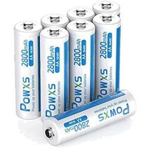 単3電池8本 POWXS 単三電池 充電式 ニッケル水素電池 2800mAh 約1500回使用可能 ケース2個付き 8本入り 低自己放電 液漏れ防止_画像1
