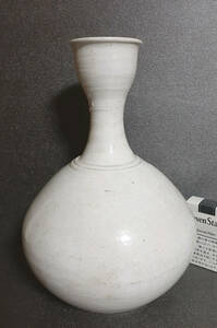 朝鮮古美術　朝鮮古陶磁器　李氏朝鮮時代　李朝白磁　高さ　28.2cm 広口　大壺