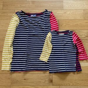 BEAMS HEART ボーダーカットソー ボーダーTシャツ 長袖　親子コーデ　 mini ビームス　カラフル　マルチ　90