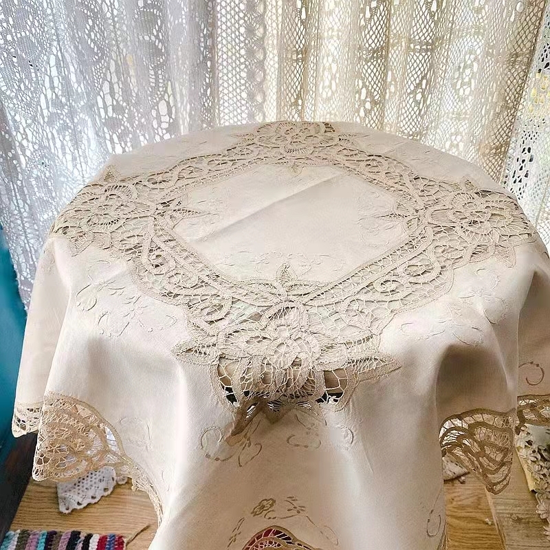 完全送料無料 テーブルクロ レース 刺繍 イギリス 英国製 ヴィンテージ