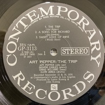 ●240310即決LP ART PEPPER the trio 日本盤 GP3113 アート・ペッパー 帯ライナー付き、販促サイン色紙コピー付き。_画像5