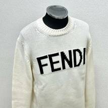 FENDI フェンディ ウール ロゴ インターシャ クルーネック ニット セーター メンズ FZZ387 A3M3_画像3