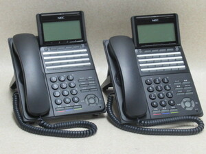 Ω XE1 2657 ∞ 保証有 キレイ NEC UNIVERGE Aspire WX DTK-24D-1D(BK)TEL 24ボタン標準電話機 2台セット 動作OK・祝10000！取引突破！！
