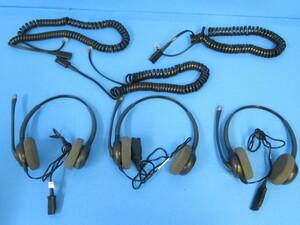 ・Ω XH1 1923 ∞ 保証有 Plantronics HW261N ヘッドセット 両耳用 コード付 3個セット・祝10000！取引突破！