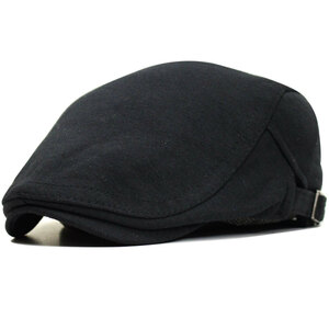 帽子 メンズ ハンチング レディース ハンチングキャップ ゴルフ帽　ハンチングスウェット ブラック