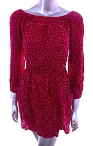  two point and more free shipping! B005 BILLABONG Billabong unused One-piece S long sleeve lady's red red polka dot dot spring summer 