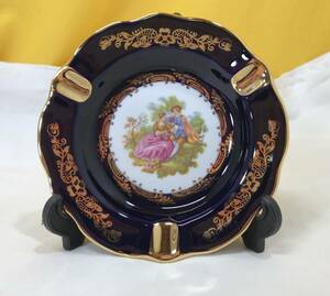 LIMOGES CASTEL Limo -ju castle 22K GOLD ashtray gold paint France present condition goods!!