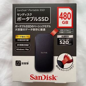 SanDisk サンディスクポータブルSSD 480GB 新品未使用・未開封 SDSSDE30-480G-J25