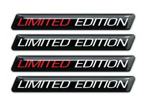 Limited Edition black Sticker リミテッド エディション カー ステッカー シール デカール 75 x 10mm 4枚セット ブラック