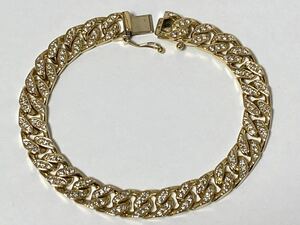 *K18(750)18 gold with diamond 2.6ct flat bracele approximately 41g length approximately 18.7. width approximately 8mm [ used /USED/ has been finished ]