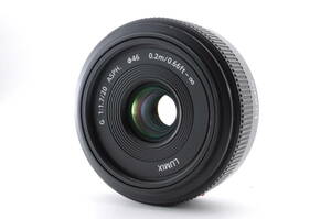 動作品 パナソニック Panasonic LUMIX G 20mm f1.7 ASPH. 0.2m 0.66ft-∞ AF マイクロフォーサーズ 一眼カメラレンズ 管L918