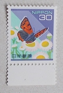 [ unused ] Heisei era stamps 30 jpy red corbicula 1 sheets 