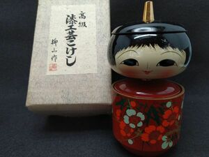 [. гора произведение ] высококлассный лаковый прикладное искусство kokeshi высота 14cm... kokeshi женщина украшение японский стиль интерьер inserting предмет (22_30221_16)