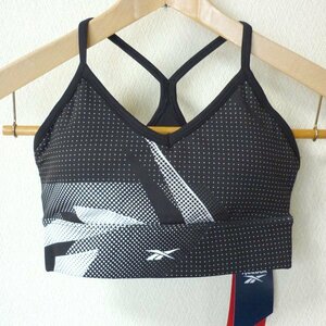 Новая L ★ Бесплатная доставка ★ Reebok Reebok Black Dot Pattern Sports Bra/Sporvra/с Pat/Skin Show Inner