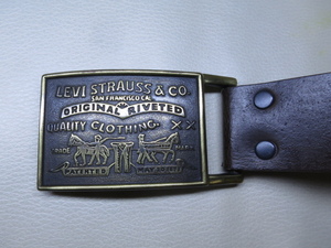 LEVI’S リーバイス 真鍮 バックル ベルト W36 ツーホース 革パッチ 紙パッチ ブラス 