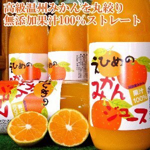 みかんジュース 1000ml×12本 果汁100％ 愛媛 無添加 1本に約30個分 みかん 丸搾り オレンジ フルーツ 果物 くだもの ジュース 送料 15830a