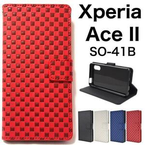 Xperia Ace II SO-41B(docomo) スマホケース チェック柄 手帳型ケース