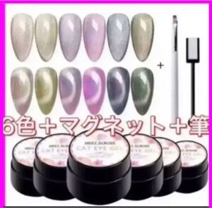 SALE 再入荷 カラージェル キャットアイジェル マグネットジェル 6色セット 新品 未使用 カラージェル
