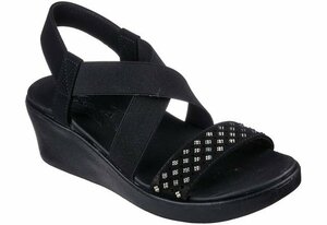  new goods Skechers 119265 BLK 23cm lady's sandals lady's thickness bottom sandals Wedge sole SKECHERS arch Fit 