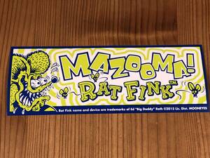 Rat Fink ラットフィンク バンパーステッカー mazooma デカール シール フィルム製 ステッカー mooneyes ムーンアイズ マゾーマ