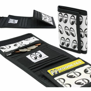 MOONEYES MOON Equipped Surfers Wallet wallet purse black × white I Shape cloth made card-case surfer 