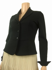  beautiful goods *M- pull mie* gloss ×. black * flexible × jersey material * beautiful shape jacket 38