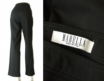 Ａ美品/マレーラ MARELLA 暖か美脚ウールパンツ イタリア製 表記I46号(11号/L相当) 黒/ブラック オフィス お食事会 秋冬向け ボトムス_画像3