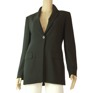 A beautiful goods / Max Mara MaxMara adult . beautiful shape jacket Italy made inscription I40 number (9 number /M corresponding ) navy blue / navy wool 100% office spring autumn outer 