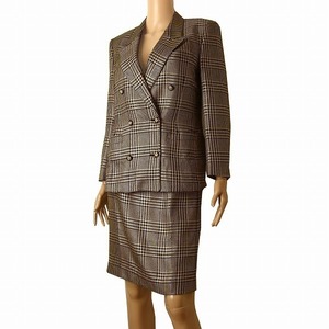  as good as new / Burberry Burberrys high class skirt suit small size inscription 7 number (S~M corresponding ) black / beige silk . thousand bird .. autumn winter oriented lady's 