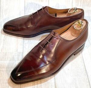 Berluti ベルルッティ◆27cm 8.5◆Vチップ オックスフォード 革靴 本革 ドレスシューズ ビジネスシューズ レザー 紐靴 Italy製 焦茶 メンズ