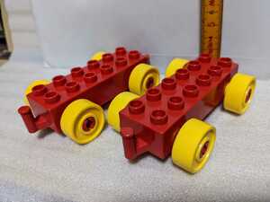 LEGO レゴデュプロ 車 ベース 赤2台 同梱可（送220～