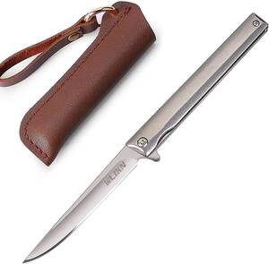 【新品 送料無料】キャンプ ナイフ 折りたたみ ナイフ Wlikn【黄銅転がり軸受】ステンレス アウトドア ナイフ フォールディングナイフ 銀