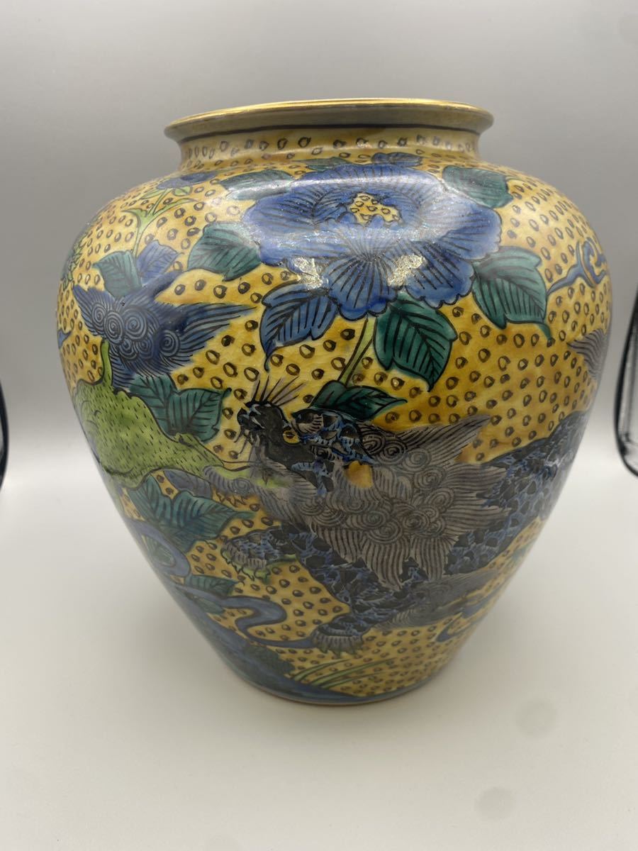 卸売 アンティーク　古美術　九谷焼耳付花瓶　花器　飾り瓶 花瓶