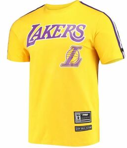 BF86)PRO STANDARD Los Angeles Lakers Tシャツ/黄色/XL/ロサンゼルス・レイカーズ/HIPHOP/USサイズ