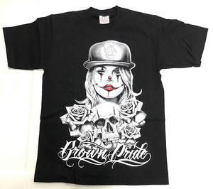 BF70)PRO TEAM VIDA LOCA ピエロ レディ柄 Tシャツ半袖/BLK/LA/HIPHOP/2XL/大きいサイズ/ヘビー/USサイズ