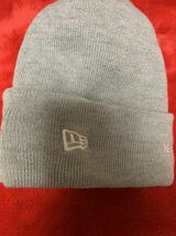 Supreme ビーニー ニット帽 New Era Box Logo Beanie ニューエラ Heather Grey グレー 赤 浜崎あゆみ 着 新品 未使用 タグ付き 送料 無料_画像5