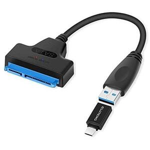 ELUTENG SATA to USB変換 2.5 インチ HDD/SSD用 SATA3 USBケーブル 高速転送 SATA3 USB 3.0 or USB C 変換アダプタ UASP対応 容量2TB