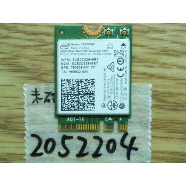 無線LAN(Wi-Fi)カード7265NGW NGFF M2 Bluetooth(2052204