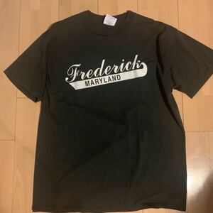 90s 00s 【Jerzees】ジャージーズ USA製 両面 プリント 半袖 Tシャツ 染み込みプリント ブラック ナンバリング L maryland カレッジ風