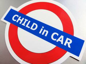 ▼ロンドン地下鉄CHILD IN CARマグネット Lサイズ★子ども キッズ 車に乗ってます イギリス かわいい カーマグネットステッカー 磁石 EU