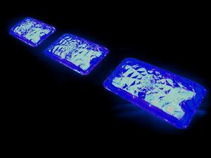 LED車高灯　激光シリーズ角BIG3連　ブルー　青　2個1セット　トラック