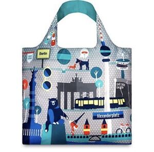 LOQI 【新品】ローキー エコバッグ アーバンベルリン 男女兼用 コンパクト サブバッグ ショッピングバッグ ポケッタブル グレー