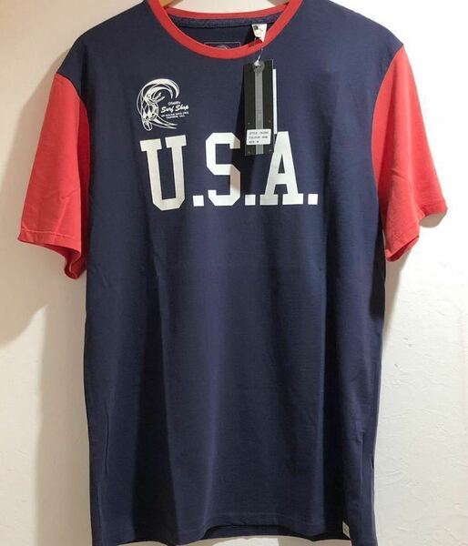 M【新品】O'NEILL メンズ 半袖 USAロゴTシャツ オニール トップス ネイビー サーフブランド アメリカ ロゴT メンズトップス 綿100% Tシャツ