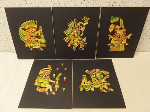 0520200a [Artesanías coloridas hechas a mano de Dios 5 imágenes] Aproximadamente 35 x 27, 5 cm/Artesanías étnicas Amuletos de la suerte hechos a mano, pasatiempo, cultura, obra de arte, otros