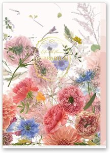 Daigo Clear File Hibiya Hanadan gerbarium a4 3 Pocket Flower Pattern N1890