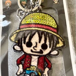 ONE PIECE ルフィver. スパンコールチャーム キーホルダー ストラップ※未開封品