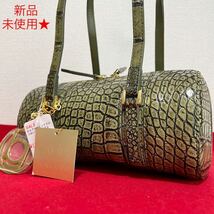 新品未使用★ JRA クロコダイル ハンドバッグ 目地染め Beaugrand crocodile made in japan 池田工芸_画像1