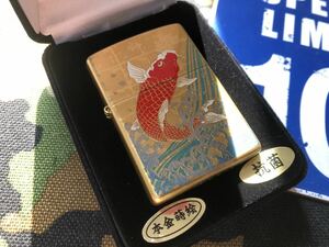 ●新品/未開封●本金の 昇鯉 蒔絵モデル!和柄は龍虎以外も!ユニットもゴールド! ジッポーライター mercismith2zippo 2LAG-CARP